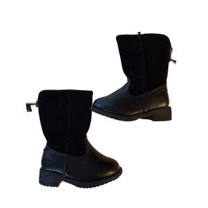Baby girl Black Faux Fur Lined Boots Size 4